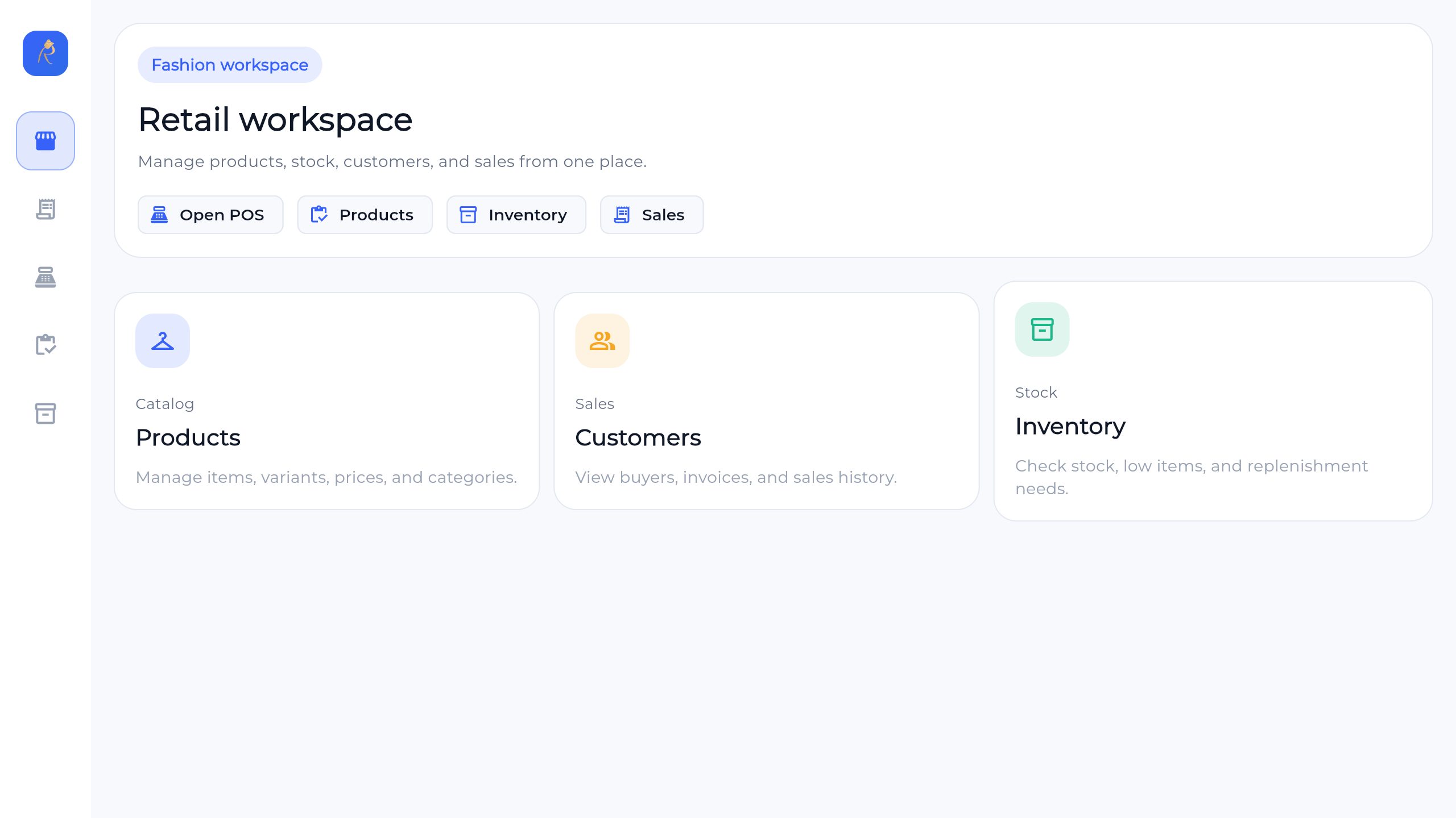 BizPlusX POS checkout with cart and payment actions